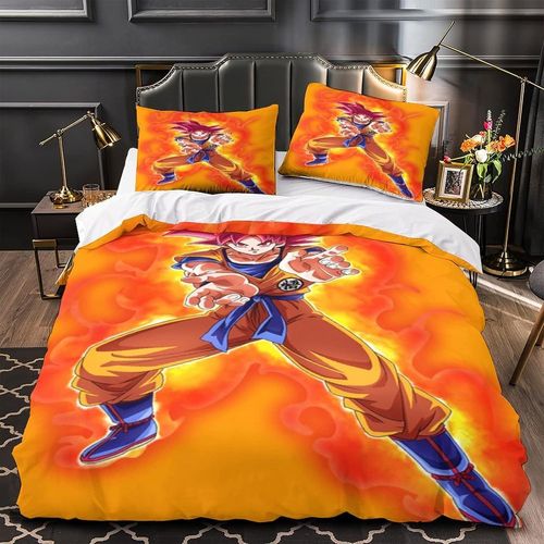 Parure De Lit D Goku Avec Taies D'oreiller Parure De Lit Kingcraft ¨¤ Sang Chaud Avec Fermeture ¨¤ Glissi¨¨Re Housse De Couette Pour Pi¨¨Ces Pour Adolescents Adult