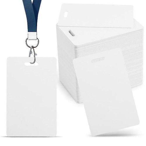 Pack De 100 Cartes En Pvc Vierges De Qualité Supérieure Avec Poinçon À Fente Sur Le Côté Court - Cartes D¿Identité Vierges À Fente Verticale Cr80