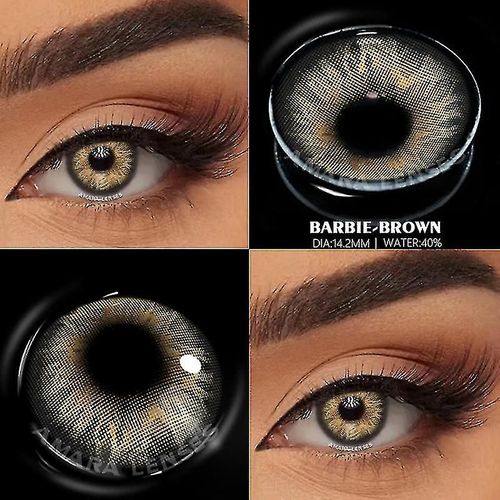 Lentilles De Contact De Couleur Marron Naturel 2pcs Beaux Élèves Contacts De Couleur Maquillage Annuel Cosmétique Contacts Oculaires Colorés