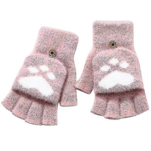 Gants D'hiver À Écran Tactile Chaud Pour Enfants Mignon Flip Knit Glove
