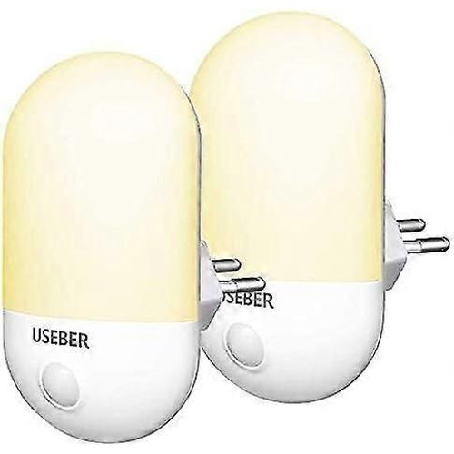 Veilleuse Led, [2 Pack] Useber Automatic Plug-And-Play Night Light Avec Capteur Twilight, Économie D¿Énergie 0.5w, Veilleuse Pour Enfants Chambre De Bébé, Couloir