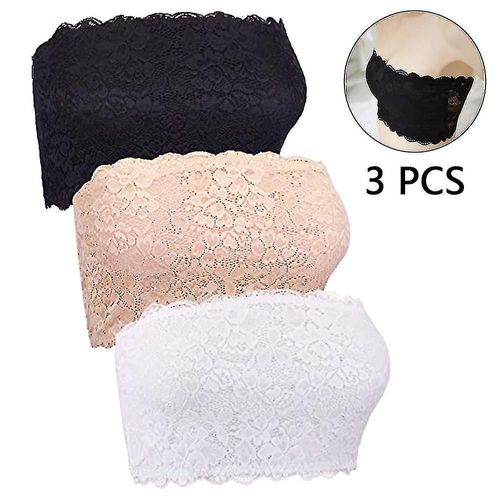 Tube Top En Dentelle 3 Pièces Tube Sans Bretelles Tube