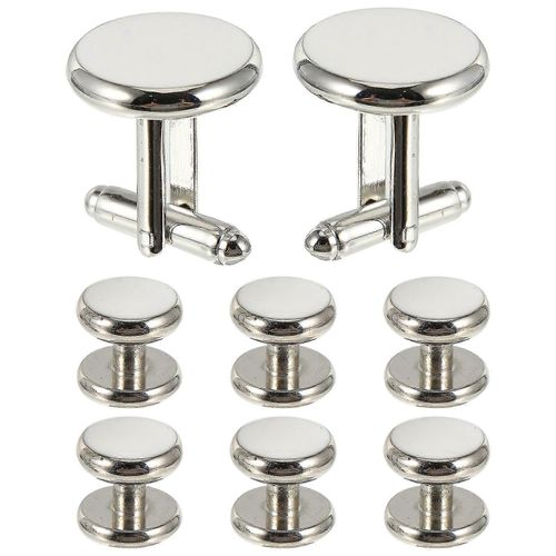 1 Set 8pcs Français Style Chemise Boutons De Manchette Homme Boutons De Manchette Rond Artisanat Boutons De Manchette