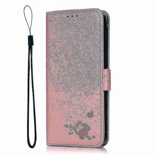 Oneplus 8 Case Retro Cat Wallet Flip Cover Card Holder Pu Cuir Coque Etui - Rose