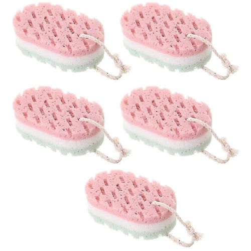 5pcs Éponge De Bain Exfoliante Pour Adultes Et Enfants Pour Le Gommage Du Corps 
