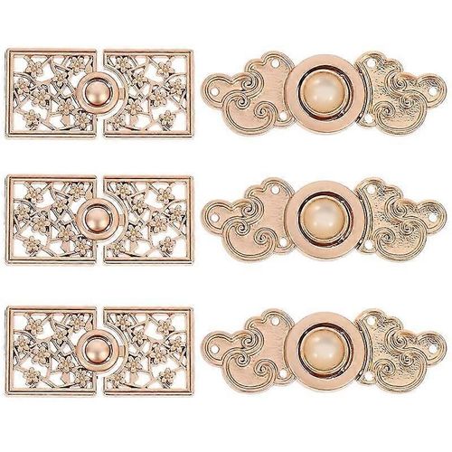 6 Paires Chic Cheongsam Boutons Tang Costume Boutons Vêtements Anciens Accessoires