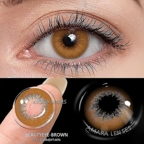 Couleur Lentilles De Contact Pour Yeux 2pcs Bleu Vert Lentilles Colorées Belle Pupille Maquillage Annuel Cosmétique Marron Lentille De Contact 