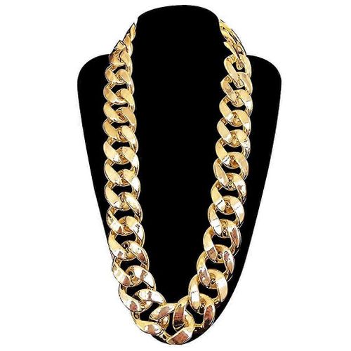 Collier Chunky Pour Hommes, Rappeur Fausse Chaîne En Or 90s Hip Hop Faux Collier En Or Costume Accessoire