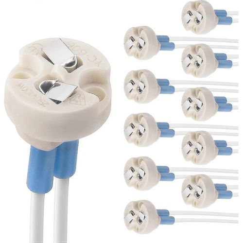 10pcs Base G4 Gu3.5 G6.35 Gy6.35 Gx5.3 Gu5.3 Mr16 Gz4 Mr11 Connecteur Led Filament Halogen Lampe Holder Base En Céramique