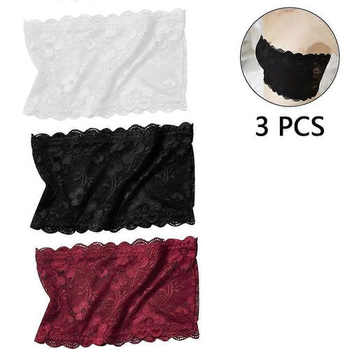 Tube Top En Dentelle 3 Pièces Tube Sans Bretelles Tube