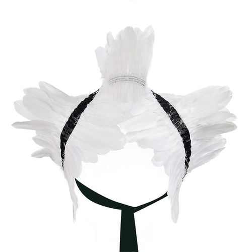 Natural Feather Shrug Scarf Shoulder Cape Gothic Collar Halloween Costume - Jxlgv