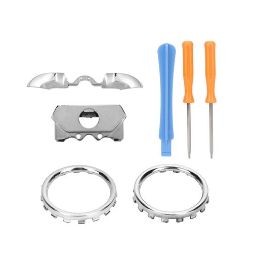 Pour Xbox One Elite Version Lb/Rb Kit D¿Anneaux D¿Accent Pour Joystick (Galvanoplastie Argent)