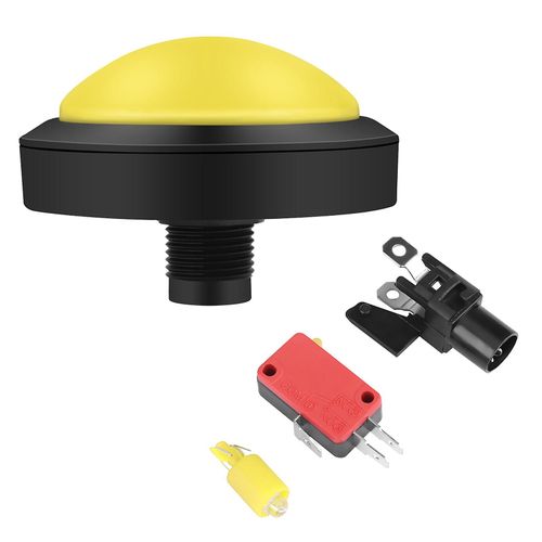 Bouton d¿arcade massif de 100 mm avec remplacement de la console de convexité LED (jaune)
