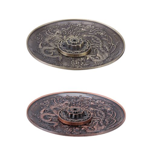 Encens en alliage de zinc bâton brûleur support dragon motif encensoir plaque pour chambre à coucher bronze rouge