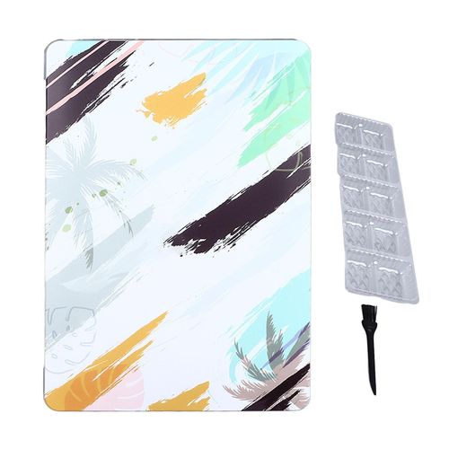 Étui de protection pour ordinateur portable OS X Coque rigide en plastique résistant aux rayures pour A1932 A2179 A2337 Brosse pour ordinateur portable et motif de cocotier pour Air / m1 13a