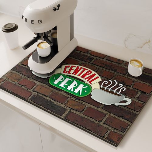 Polymères Rétro Pour Cafetière,Égouttoir De Cuisine,Non-Ald,Tapis De Séchage De La Vaisselle,Séchage Rapide,Napperon De Cuisine,Vaisselle,Lavable