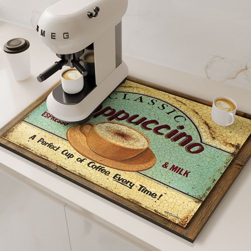 Polymères Rétro Pour Cafetière,Égouttoir De Cuisine,Non-Ald,Tapis De Séchage De La Vaisselle,Séchage Rapide,Napperon De Cuisine,Vaisselle,Lavable