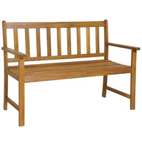 Costway Banc De Jardin En Bois D'acacia Pour 2 Personnes, 122x56,5x86cm, Banquette Extérieure À Lattes Avec Accoudoirs Et Dossier