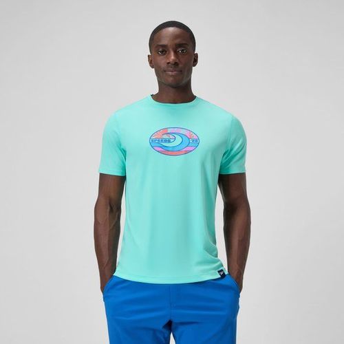 Maillot De Bain À Manches Courtes, Hommes, Turquoise