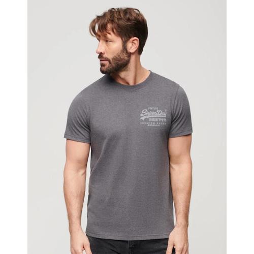 T-Shirt Avec Logo Vintage Sur La Poitrine - Gris Granite Chiné