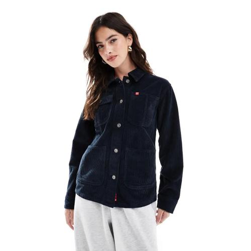 Veste Style Workwear En Velours Côtelé - Bleu Marine