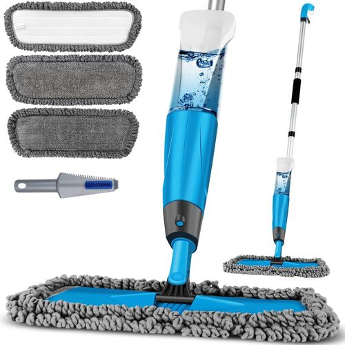 Balai Pulvérisateur 135Cm,Balais Serpillère Balai Vaporisateur 600Ml Flaconspray Mop Pour Stratifié Tuile Céramique Bois Nettoyage Des Sols Avec 3 Tampons Réutilisables