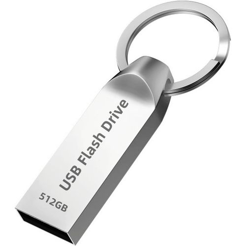 Cle Usb 512Go, Vitesse Rapide Clé Usb 3.0 Grande Capacité Clef Usb Imperméable Cles Usb Métal Clés Usb Pour Pc/Ordinateur Portable/Imprimante, With Porte-Clés[X07]