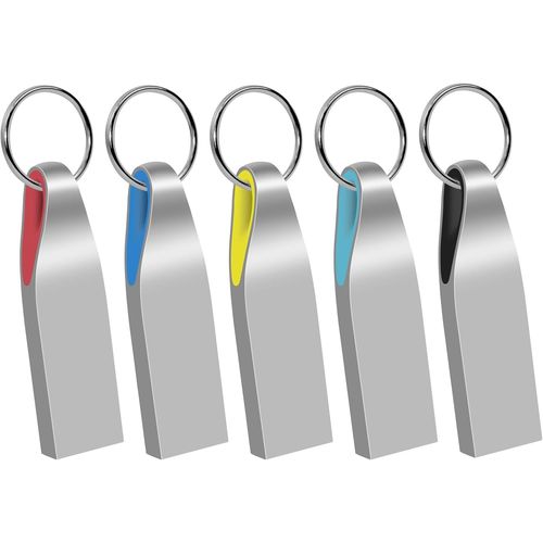 Lot De 5 Clés Usb 2.0 En Métal - 2 Go - Étanche - Avec Anneau Porte-Clés - Multicolore[X2038]
