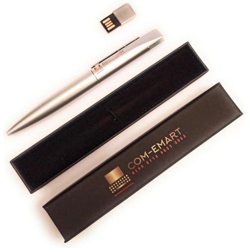 Cle Usb 128 Go En Forme De Stylo Avec Encre Bleue (Argente)[X460]