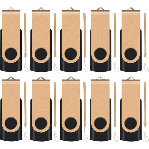 Lot De 10 4 Go Clé Usb 2.0 Flash Drives Clé Plus Colorées Or[X2277]
