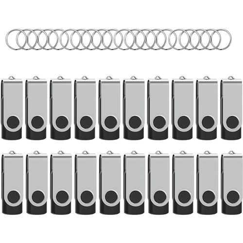 Cle Usb 4 Go Lot De 20 Clés Usb 2.0 Flash Drive Stockage Rotation Disque Mémoire Stick Clé Usb Lot 4Go Stockage Données Avec Lumière Led,Noir[X1128]