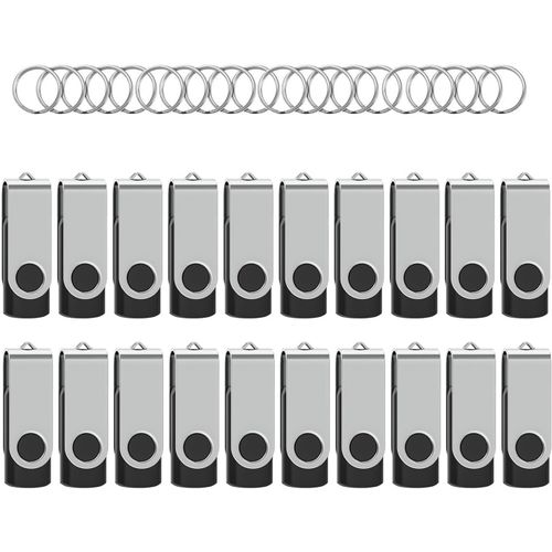 Cle Usb 16 Go Lot De 20 Clés Usb 2.0 Flash Drive Stockage Rotation Disque Mémoire Stick Clé Usb Lot 8Go Stockage Données Avec Lumière Led,Noir[X944]