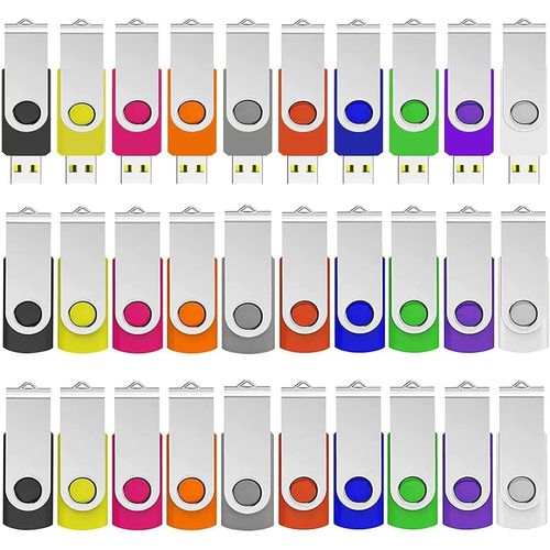 Cle Usb 8 Go Lot De 50 Clé Usb 8Go Flash Drive Pivotant Clef Usb 2.0 S Tockage Disque Avec 20 Cordes (10 Couleurs, 8Gb*50Pcs)[X347]