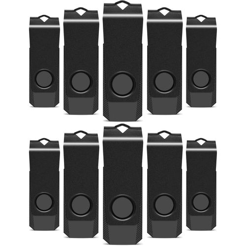 Cle Usb 16 Go Lot De 10 Clé Usb 2.0 Multicolore Clef Usb 16 Go,Mini Clé Usb Pour Le Stockage Et La Sauvegarde De Données(10 Noir)[X1183]