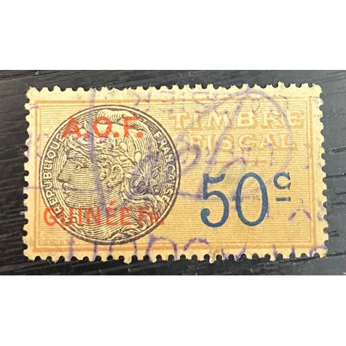Timbre Fiscal Aof Guinée 50 C