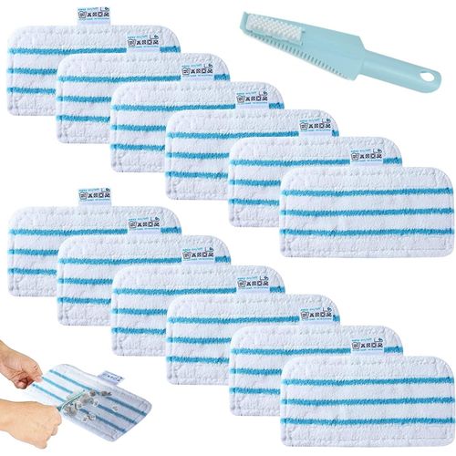 12 Pièces Lingette Patin Balai Vapeur Pour Black Et Decker Steam Mop,Serpillere Microfibre Balais Vapeur Compatible Pour Black And Decker Fsm1616 Fsm1630 Fsmh13E10 Fsmh13E5 Fsm1615 Fsmp20 Fsm1620