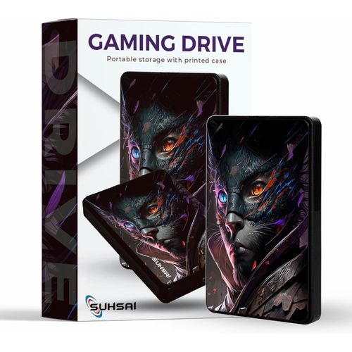Disque Dur Externe 1 To Disque Dur Portable De Jeu Disque Dur Externe De Sauvegarde Usb 3.0 Lecteur De Stockage De Données Disque Dur Imprimé Cat Compatible Avec Mac Desktop Pc Ps4 Ps5[L75]