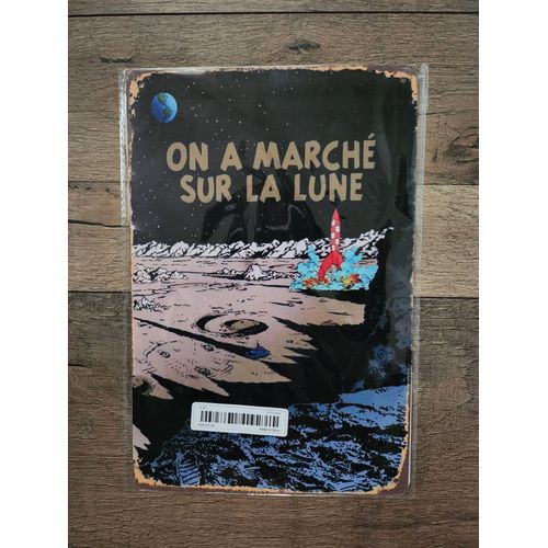 Plaque Métallique Art Déco "Tintin"