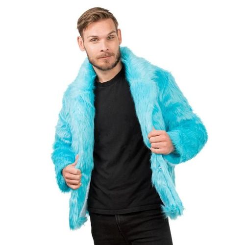 Manteau En Fausse Fourrure Bleue Adulte - Taille: M