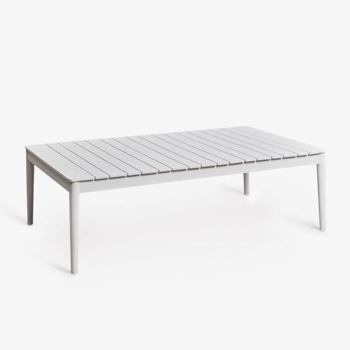 Table Basse Rectangulaire En Aluminium (120x70 Cm) Sereilen Blanc Gardenia