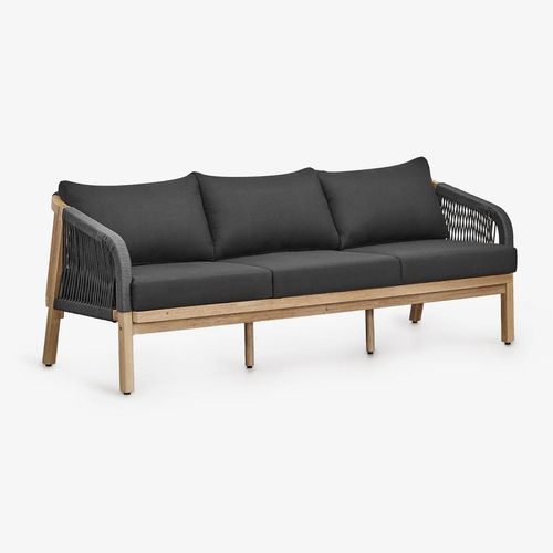 Canapé 3 Places En Bois D'acacia Dubai Gris Graphite Acacia Rustique Marron