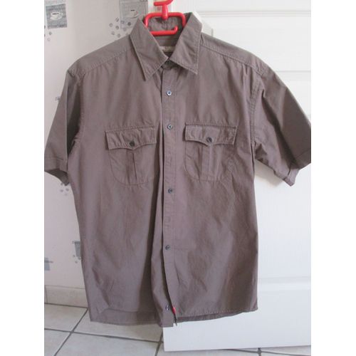 Chemise Homme Manches Courtes Marron Celio Taille M