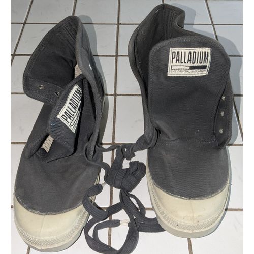 Chaussures Vintage Palladium Noires En Toile - 44
