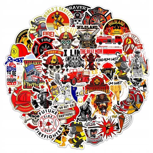 100pcs Fire Hero Fireman Stickers Skateboard ba