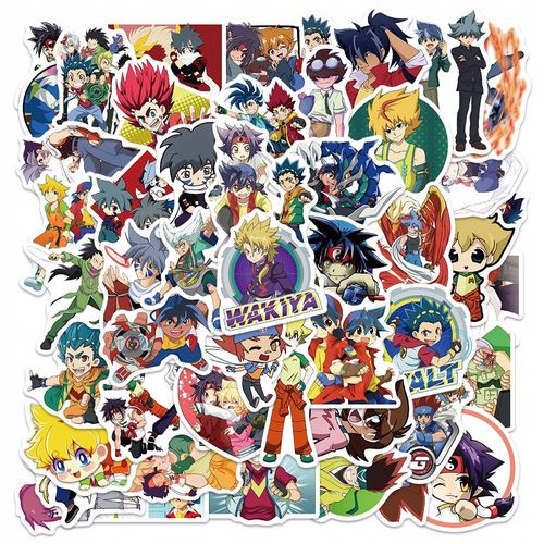 Lot De 100 Autocollants Pour Bagages Beyblade De Dessin Animé