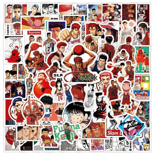 Lot de 100 autocollants de bande dessinée Slam Dunk, esthétique anime
