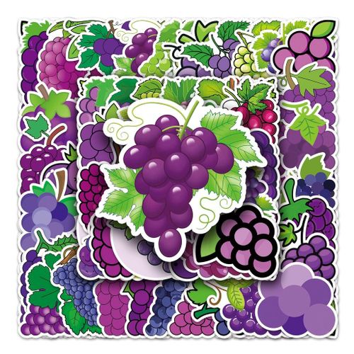 100 pièces Tendance animation Dessin animé Raisin Graffiti lo