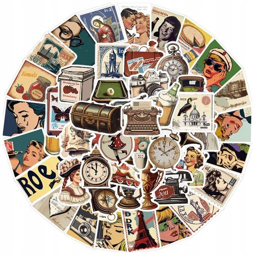100 pièces d'art en stickers rétro new yorkais pour mur