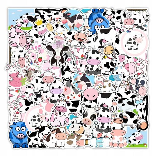 Lot de 100 autocollants pour cahiers Motif vache laitière