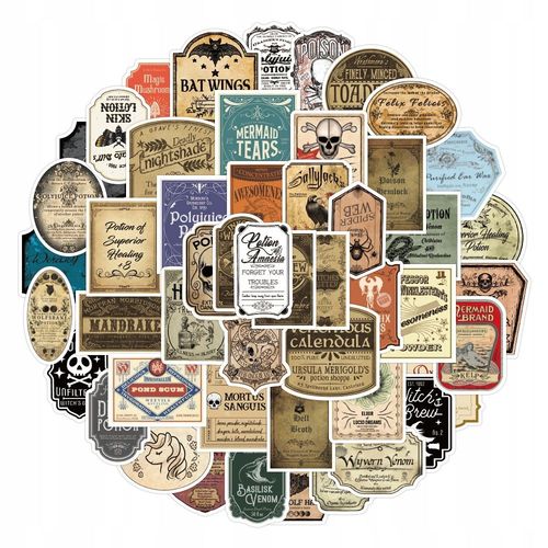 Lot de 100 autocollants vintage Elixir Label